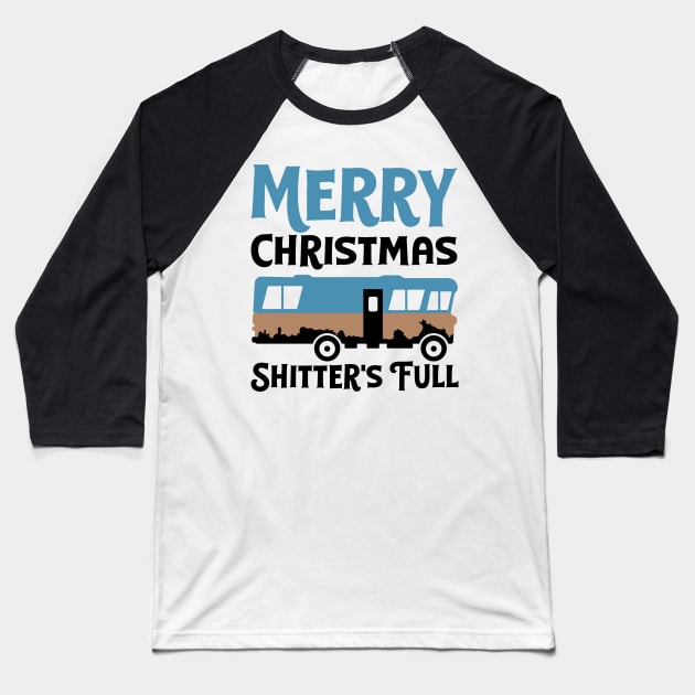 Merry Christmas Shitters Full Ugly Sweater Baseball T-Shirt by Hobbybox